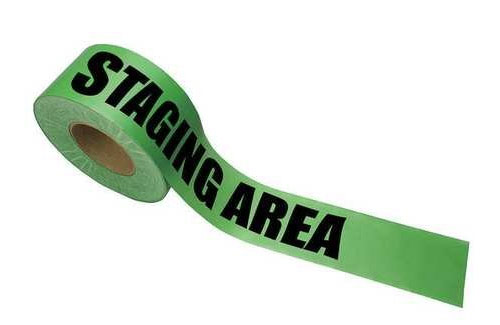 Green Barricade Tape Green PE barricade tape with fade, moisture, and heat resistance – used for survey and safety caution, customizable colors
